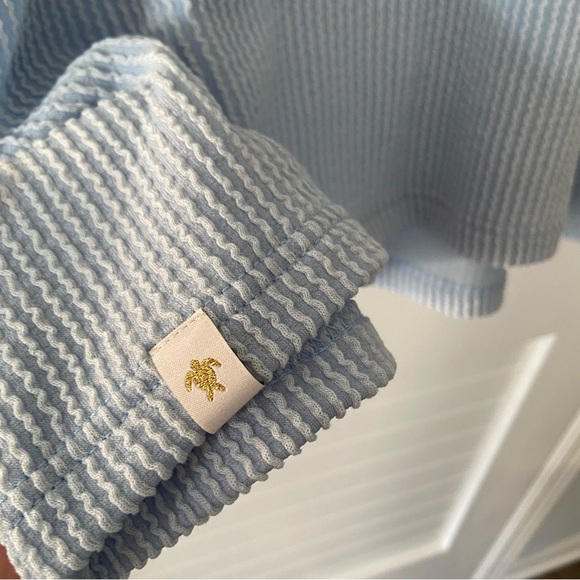 Simply Southern Urban Ribbed V-Neck Collared Light Blue Blouse Size XL NWT - Picture 4 of 5